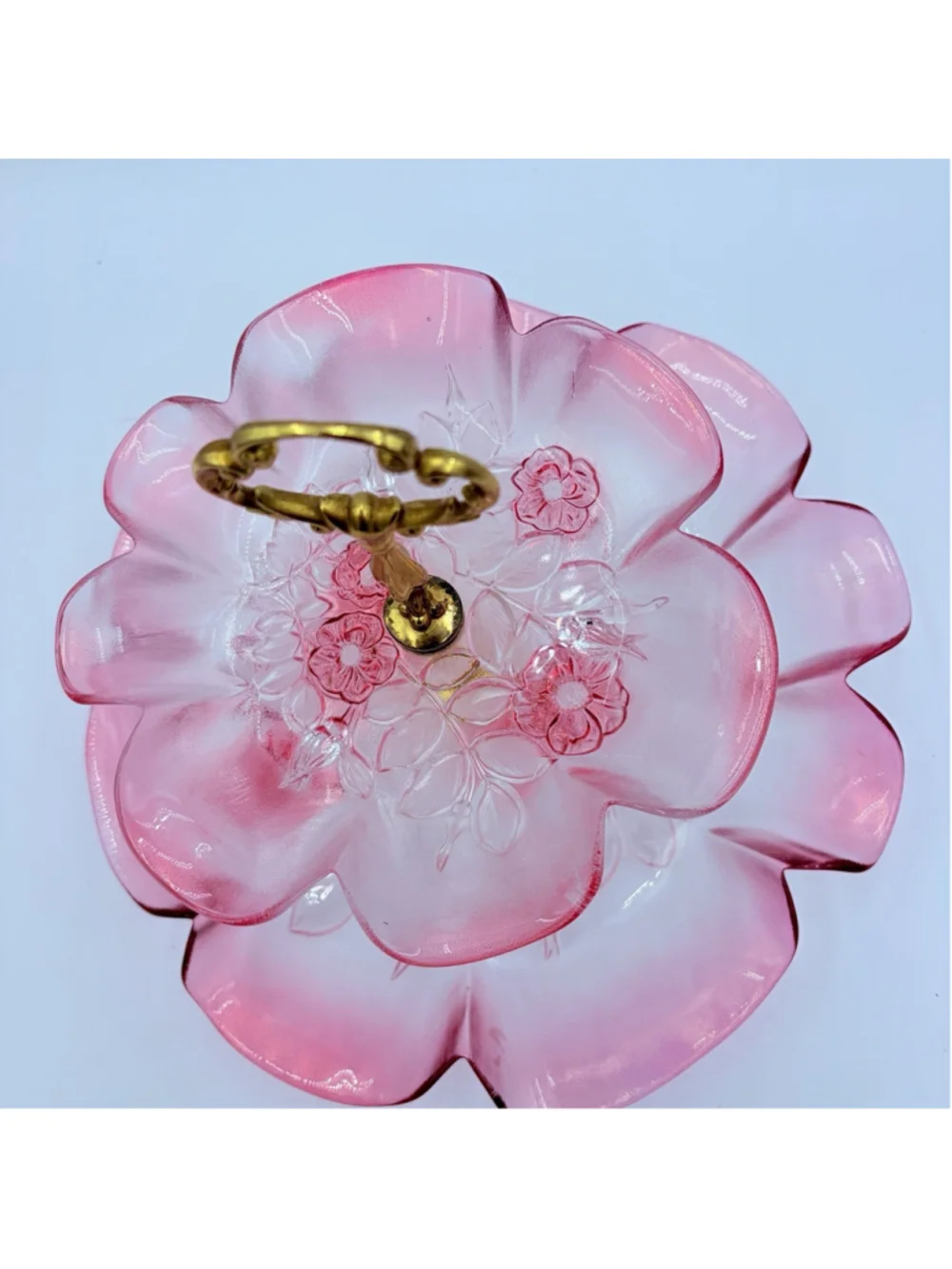 Vintage Mikasa Rosella Serving Stand Pink Two Tier